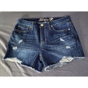SEVEN7 Women's SZ 8 Denim Jean Cut Off Weekend Short Distressed